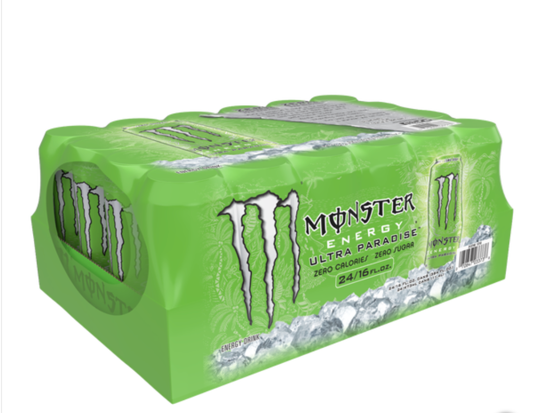 Monster Energy Drink, Zero Sugar, Ultra Paradise, 12 x 500ml