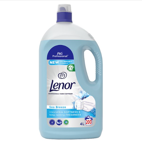 Lenor Professional Sea Breeze Fabric Softener, 200 Washes (2 x 4L)