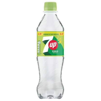 7UP Zero Sugar 500ml, PM £1.30, Case of 12