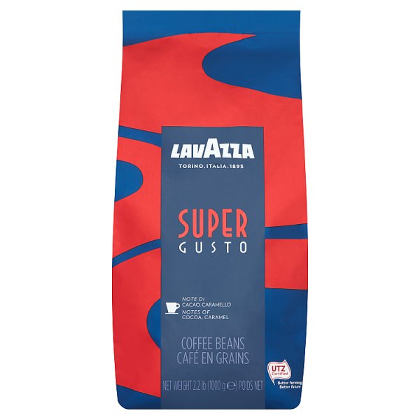 LAVAZZA Super Gusto Coffee Beans 1000g (Pack of 6)