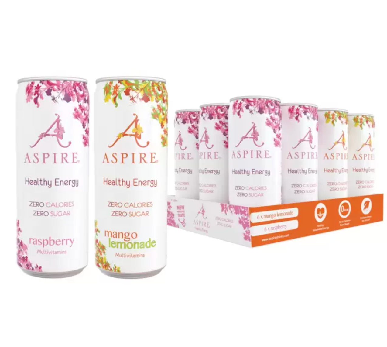 Aspire Mango Lemonade and Raspberry 12-Pack - Exotic Sparkling Fusion - Bulkbuydirect