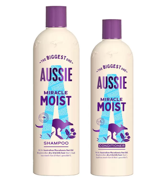 Aussie Miracle Moist Shampoo 675ml and Conditioner 470ml Set - Bulkbuydirect