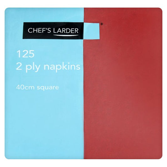 Chef's Larder 125 2 Ply Burgundy Napkins 40cm Square (Pack of 10)