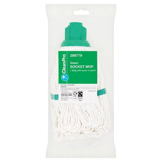 CleanPro Green Socket Mop (Pack of 1) - Bulkbuydirect