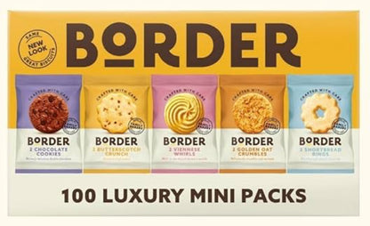 Border Luxury Mini Biscuit Assortment - 100 Individually Wrapped Biscuits, 5 Varieties - Bulkbuydirect