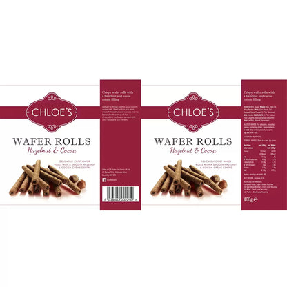 Chloe's Hazelnut & Cocoa Wafer Rolls, 2 x 400g - Bulkbuydirect