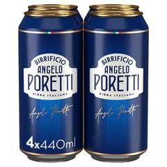 Birrificio Angelo Poretti Premium Lager Beer 4 x 440ml Cans (Pack of 6)