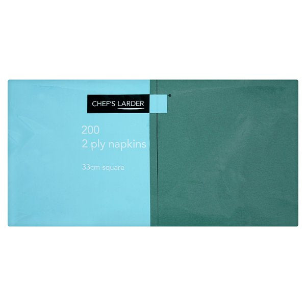 Chef's Larder 200 Dark Green 2 Ply Napkins 33cm Square (Pack of 10)