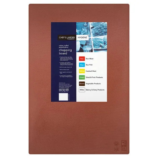 Chefs Larder Hygiene Chopping Board Brown 45x30cm (Pack of 10) - Bulkbuydirect