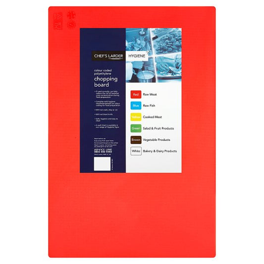 Chefs Larder Hygiene Chopping Board Red 45x30cm (Pack of 1) - Bulkbuydirect