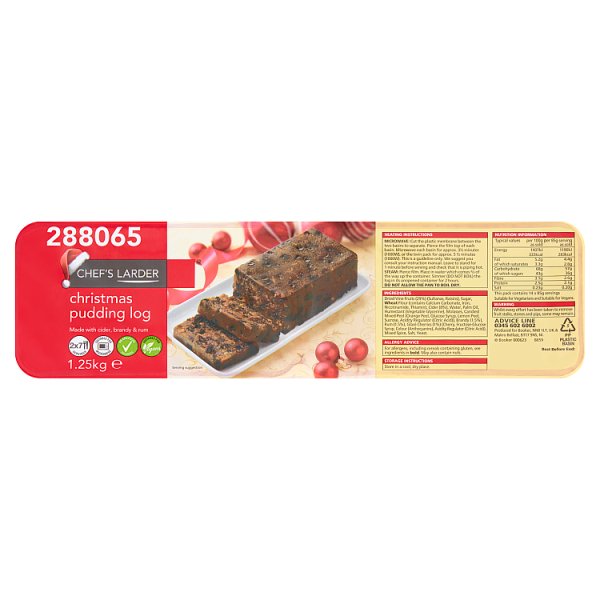 Chef's Larder Christmas Pudding Log 1.25kg (Pack of 1) - Bulkbuydirect