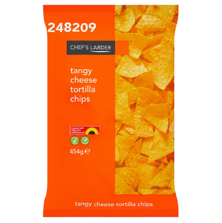 Chef's Larder Tangy Cheese Tortilla Chips 454g (Pack of 1) - Bulkbuydirect