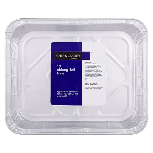 Chef's Larder 10 Oblong Foil Trays 324mm (Pack of 1) - Bulkbuydirect
