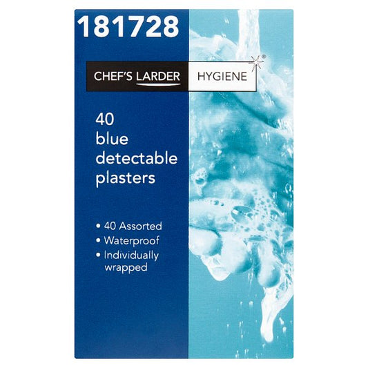 Chef's Larder Hygiene 40 Blue Detectable Plasters - Bulkbuydirect