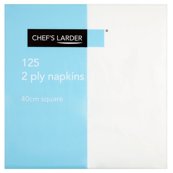 Chef’s Larder 125 2 Ply Napkins 40cm Square (Pack of 1) - Bulkbuydirect
