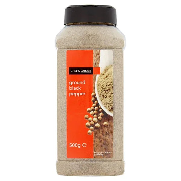 Chef's Larder Ground Black Pepper 500g (Pack of 6) - Bulkbuydirect