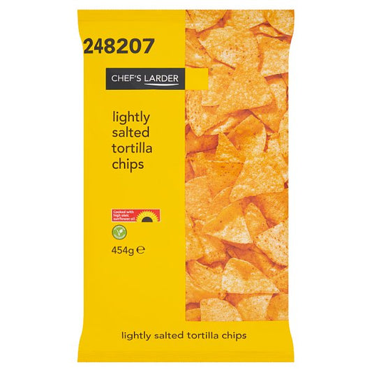 Chef's Larder Lightly Salted Tortilla Chips 454g (Pack of 6) - Bulkbuydirect