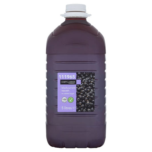 Chef's Larder Blackcurrant Squash No Added Sugar 5 Litres (Pack of 1) - Bulkbuydirect