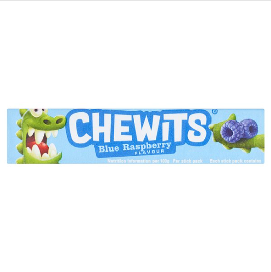 Chewits Blue Raspberry Flavour 30g (case of 40) - Bulkbuydirect