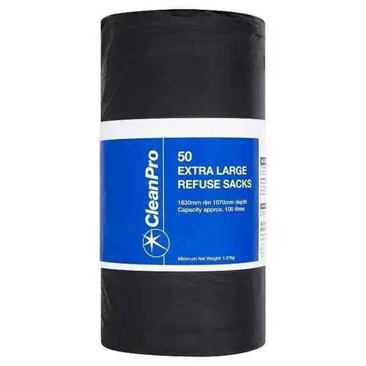 CleanPro 50 Extra Large Refuse Sacks (Pack of 1) - Bulkbuydirect