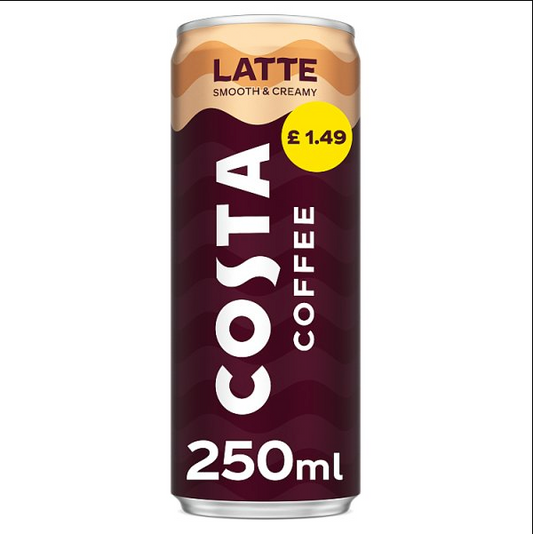 Costa Coffee Latte Iced Coffee 12 x 250ml, PMP £1.49, Case of 12 - Bulkbuydirect