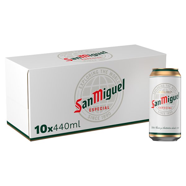 San Miguel Premium Lager Beer 10 x 440ml Cans (Pack of 2)