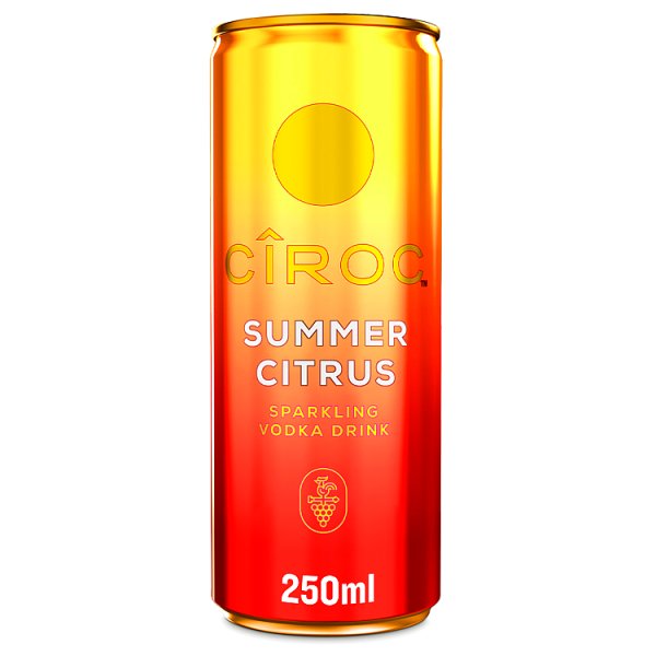 Ciroc Summer Citrus Sparkling Vodka Drink 5% vol 12x250ml Can (Pack of 12)