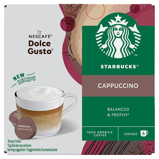 Starbucks Cappuccino by Nescafe Dolce Gusto coffee pods X12 (Pack of 3)