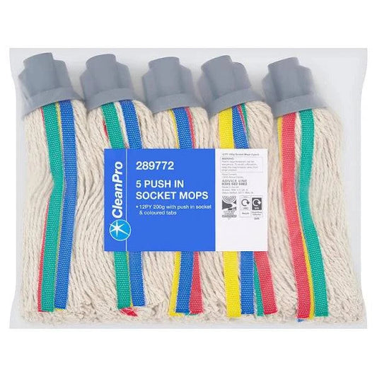 CleanPro 5 Push In Socket Mops (Pack of 10) - Bulkbuydirect
