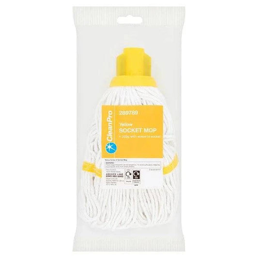 CleanPro Yellow Socket Mop (Pack of 13) - Bulkbuydirect