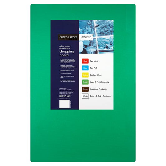 Chefs Larder Hygiene Chopping Board Green 45x30cm (Pack of 10)