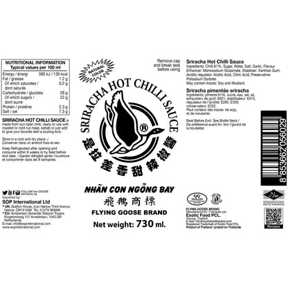Flying Goose Sriracha Hot Chilli Sauce, 2 x 730ml - Bulkbuydirect