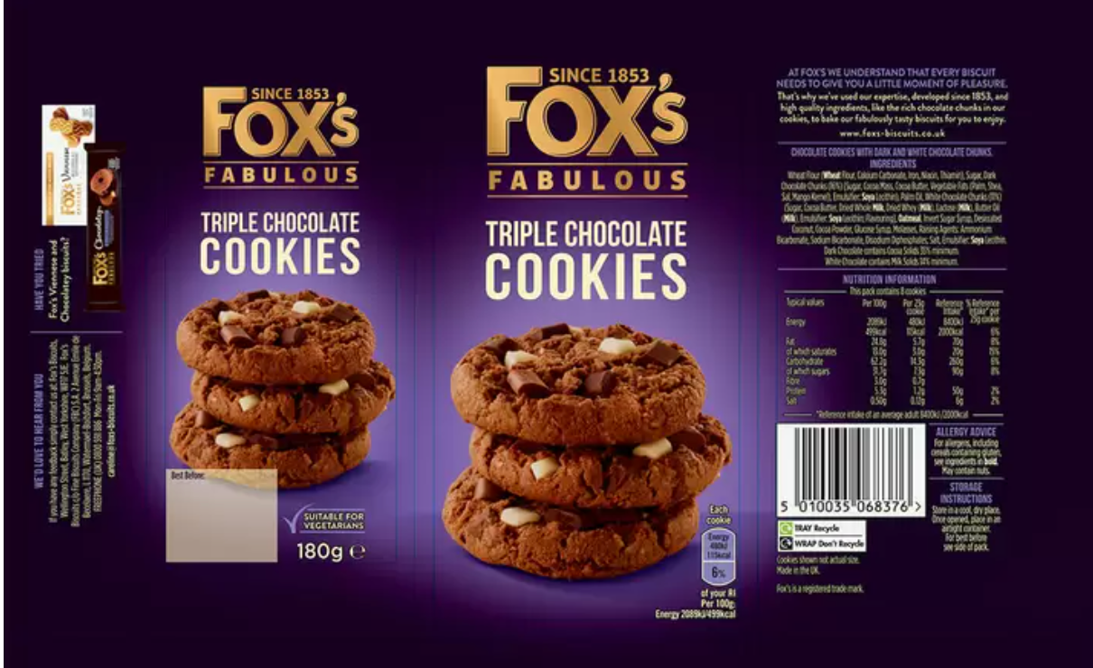 Fox's Fabulous Cookies Assortment, 8 x 180g - Bulkbuydirect