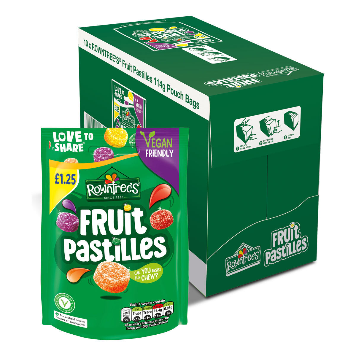 Rowntree's Fruit Pastilles - 10 Packs Of 114g - Bursting With Fruity G ...