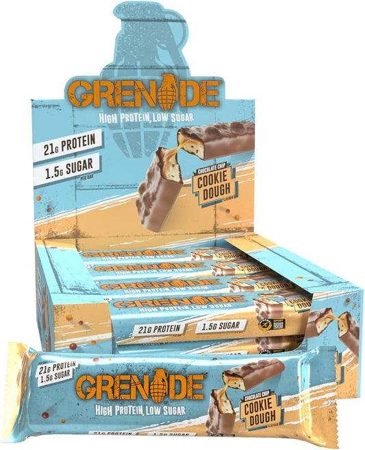 Grenade Chocolate Chip Cookie Dough Flavour 12 x 60g - Bulkbuydirect
