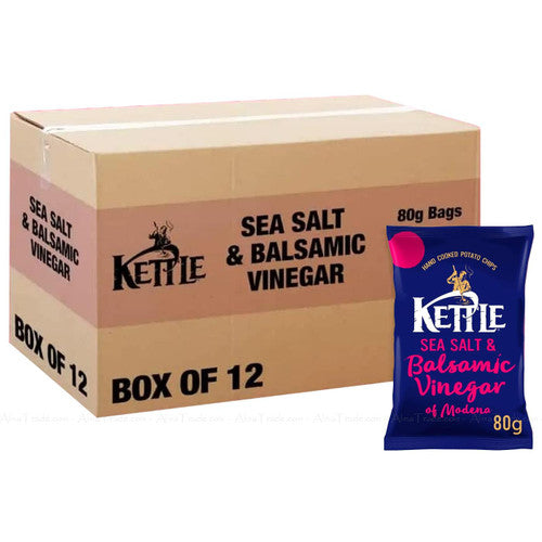 KETTLE® Chips Sea Salt & Balsamic Vinegar of Modena Crisps 40g, Pack of 18 - Bulkbuydirect