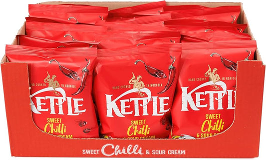 KETTLE® Chips Sweet Chilli & Sour Cream Crisps 40g, Pack of 18 - Bulkbuydirect