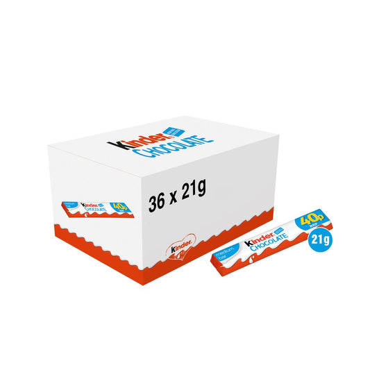 Kinder Chocolate Medium Bar 21g (case of 36 bars) - Bulkbuydirect