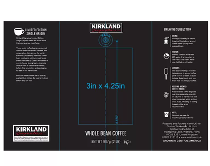 Kirkland Signature Nicaraguan Whole Bean Coffee 907g - Bulkbuydirect