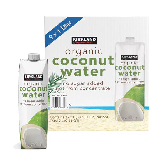 Kirkland Signature Organic Coconut Water No Added Sugar, 9 x 1L - Bulkbuydirect