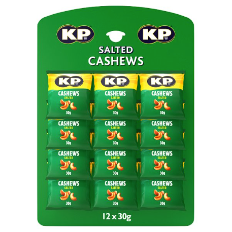 KP Nuts Salted Cashews 30g (Pubcard) - Bulkbuydirect