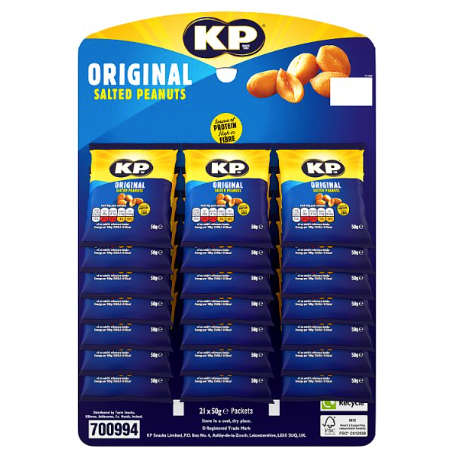 KP Original Salted Peanuts 50g (Pubcard) - Bulkbuydirect