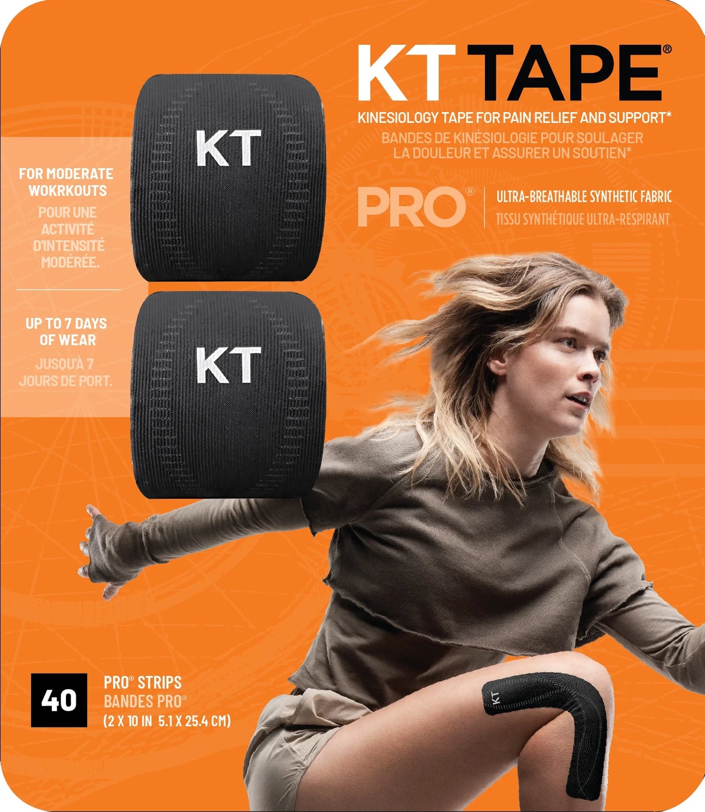 KT Elastic Sports Tape (Black) 2pk - Bulkbuydirect