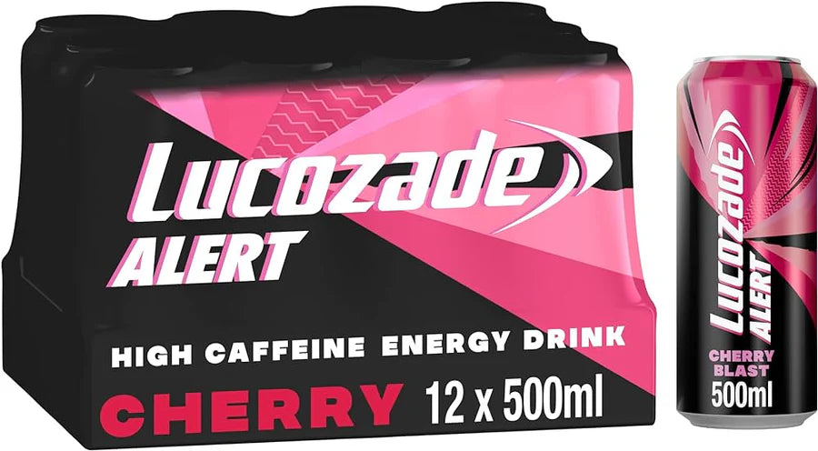 Lucozade Alert Cherry Blast, PMP £1, 12x500ml - Bulkbuydirect