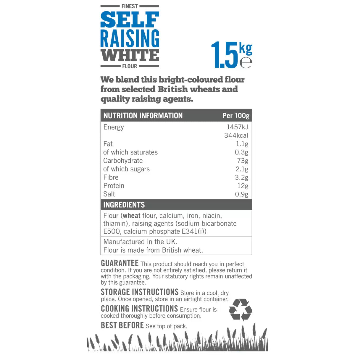 Marriage's Finest Self Raising White Flour, 5 x 1.5kg - Bulkbuydirect