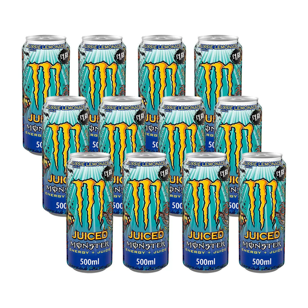 Monster Aussie Lemonade PMP £1.75, 12 x 500ml - Bulkbuydirect