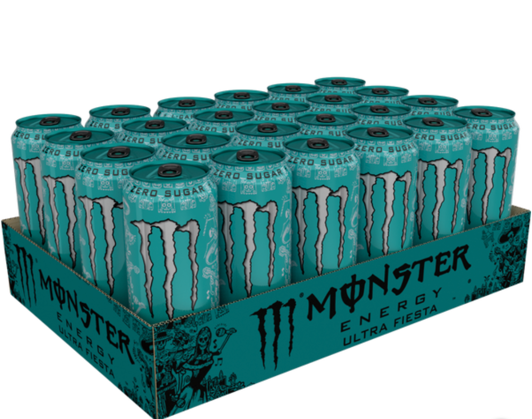 Monster Energy Drink, Zero Sugar, Ultra Fiesta, PMP £1.65, 12 x 500ml - Bulkbuydirect