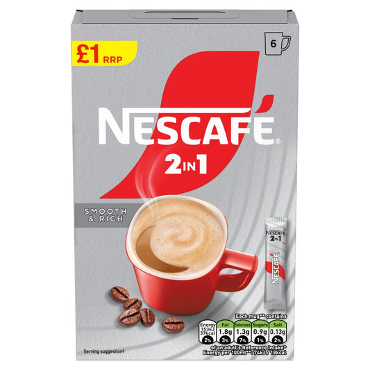 Nescafé 2 in 1 6 x 9g (54g) (Pack of 11) - Bulkbuydirect