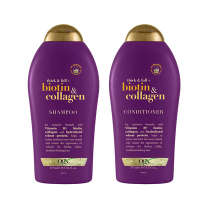 OGX Biotin & Collagen Shampoo & Conditioner, 2 x 577ml - Bulkbuydirect