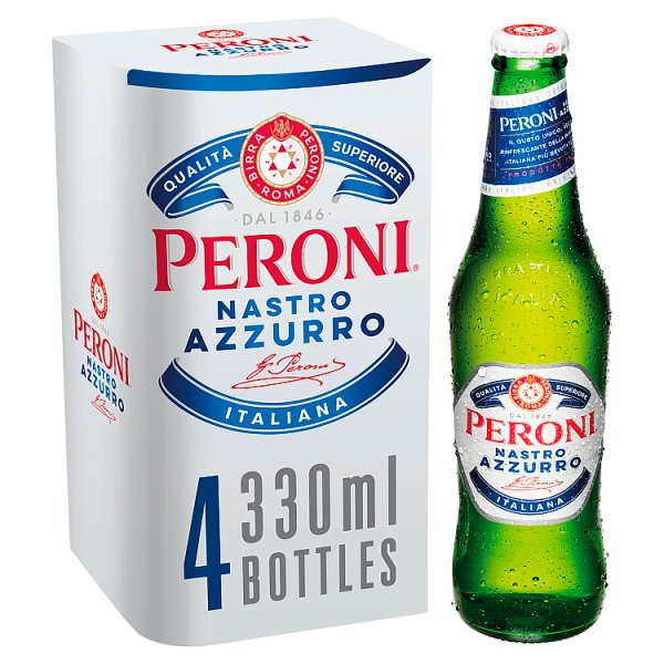 Peroni Nastro Azzurro 4 x 330ml (Pack of 6) - Bulkbuydirect